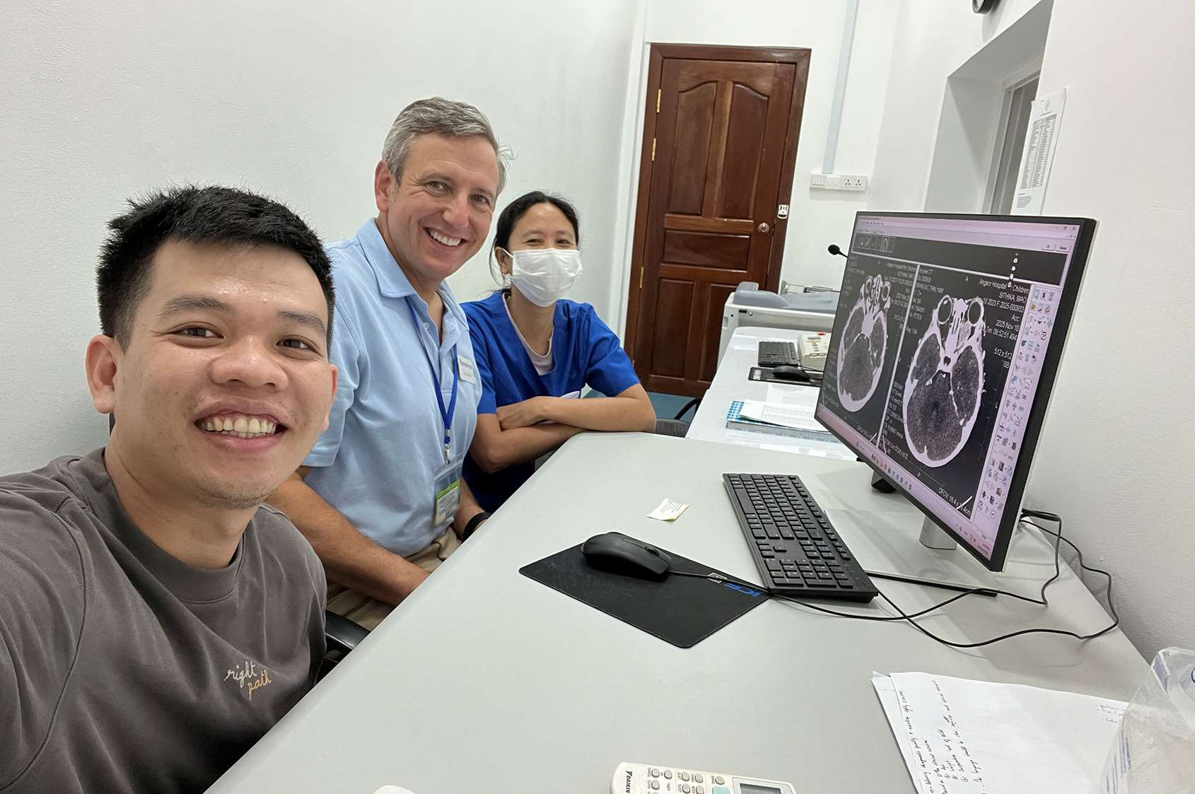 Dr. Peter Shaw working with residents at Angkor Children's Hospital in Siem Reap, Cambodia