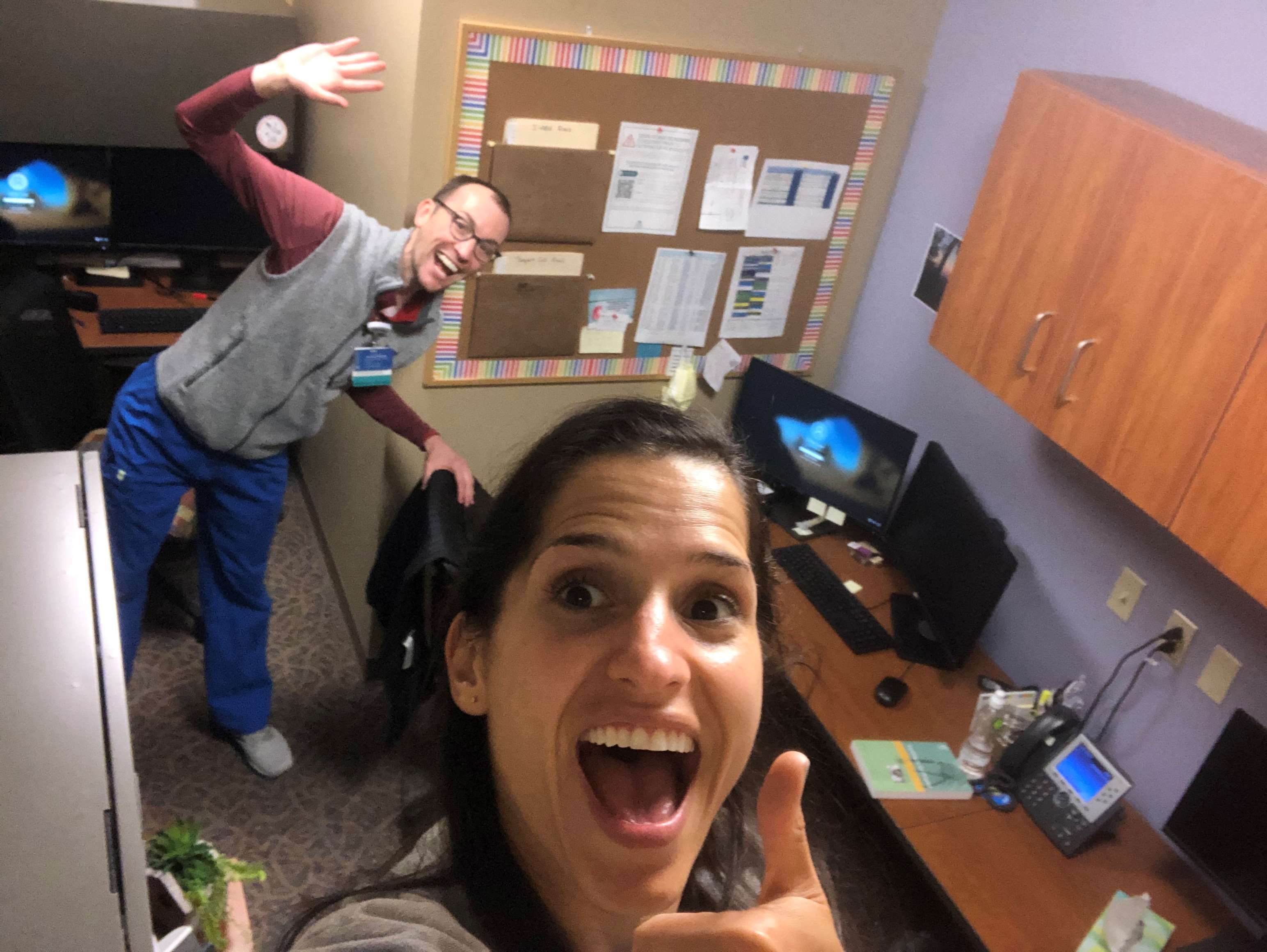 Hospital Medicine fellows in an office