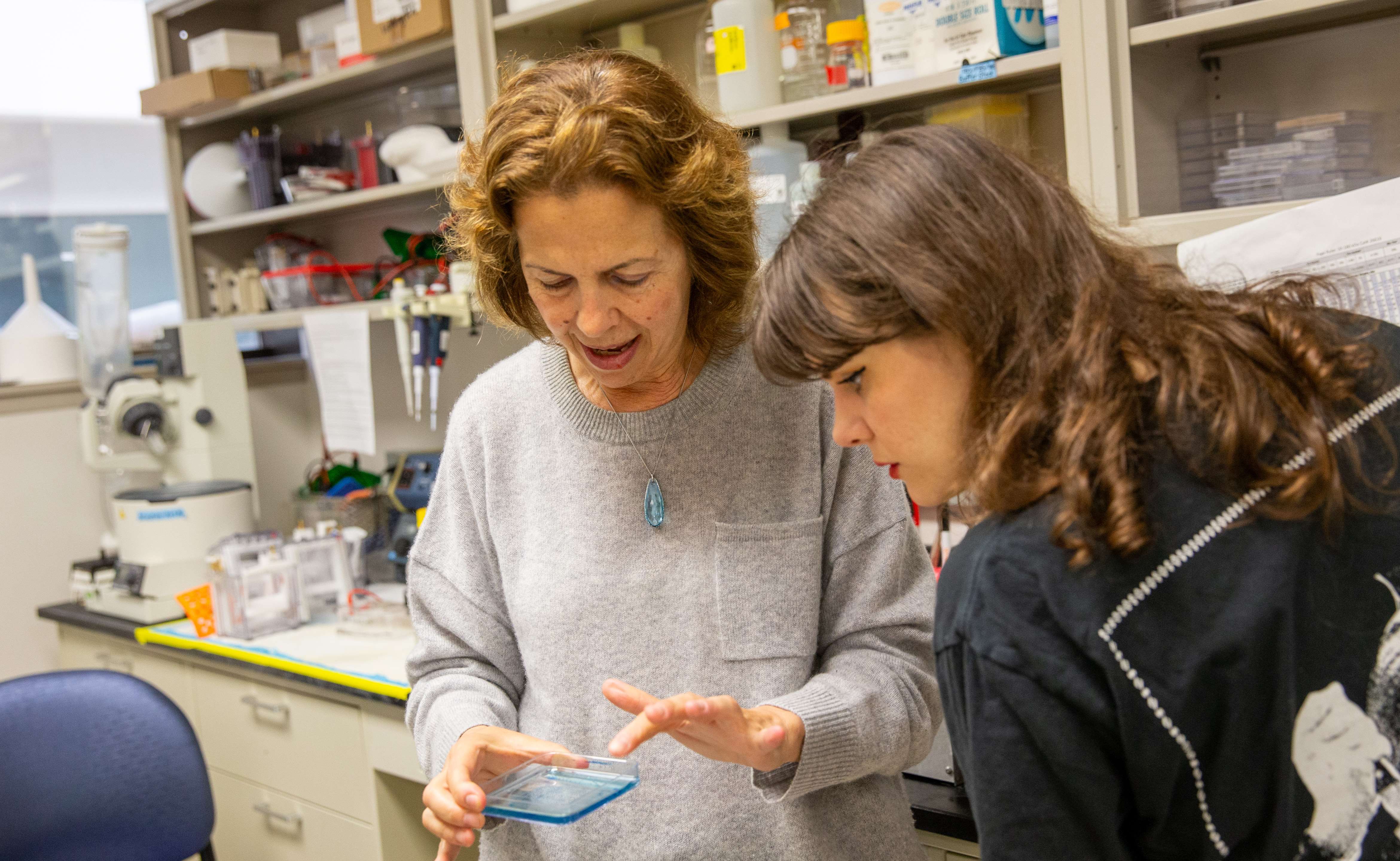 Amanda touring the Marassi lab in the Biophysics department at MCW