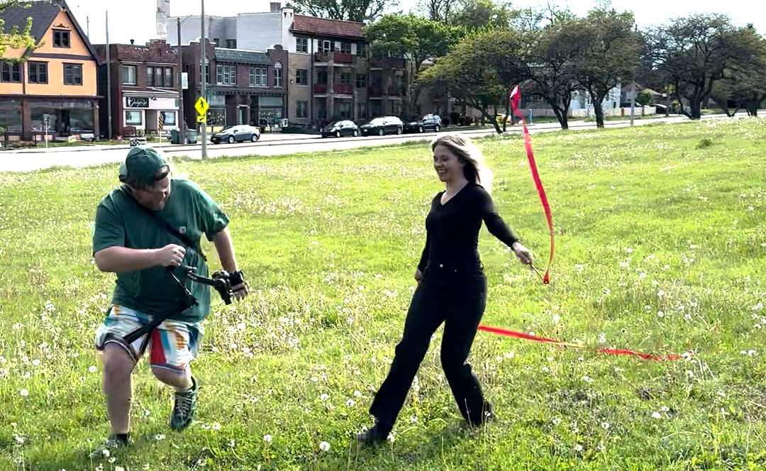 Wes Tank filming Mei in Washington Park.