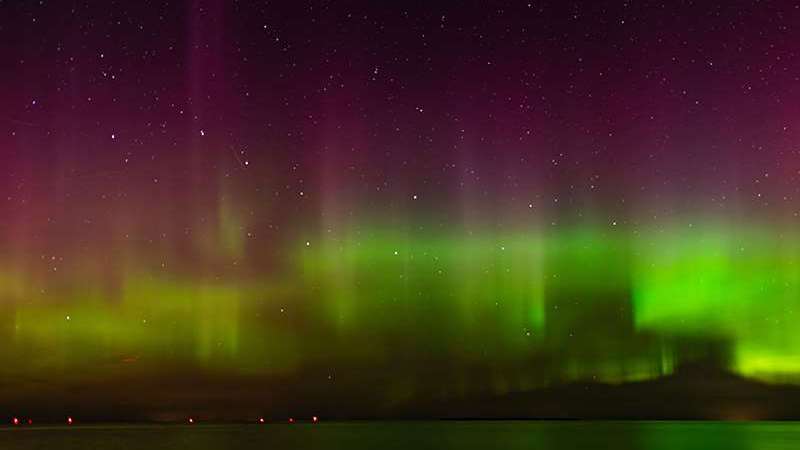 Aurora borealis visible over Door County