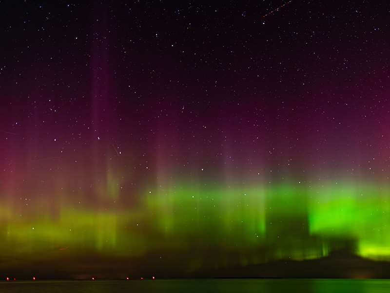 Aurora borealis visible over Door County