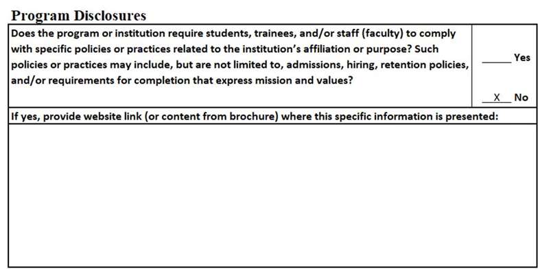 Program Disclosures.