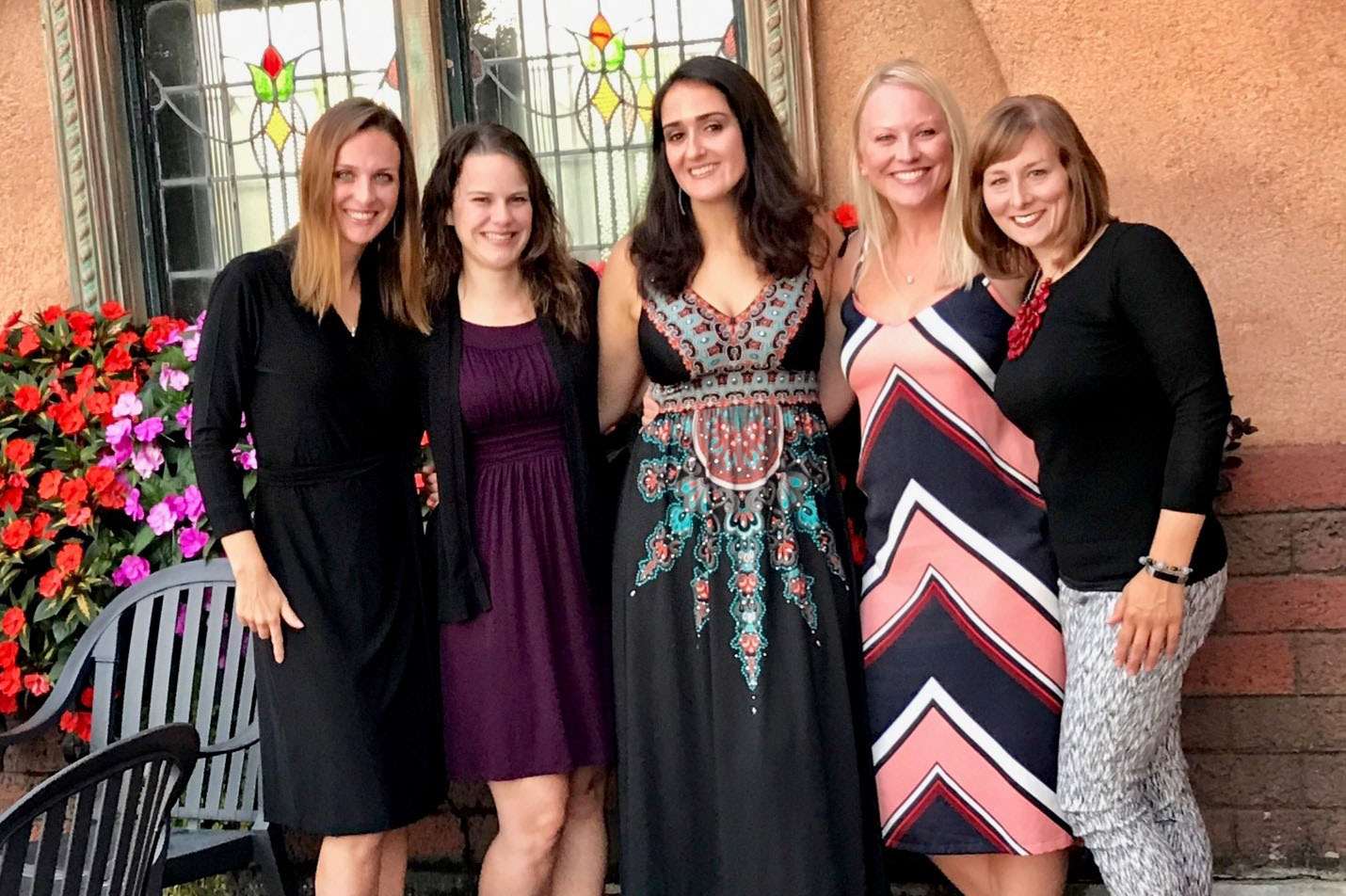Dr. Higgins birthday celebration (Dr. Kindel, Anna Hausler PA, Dr Higgins, Abby Schroeder PA, Michelle Weber, NP left to right)