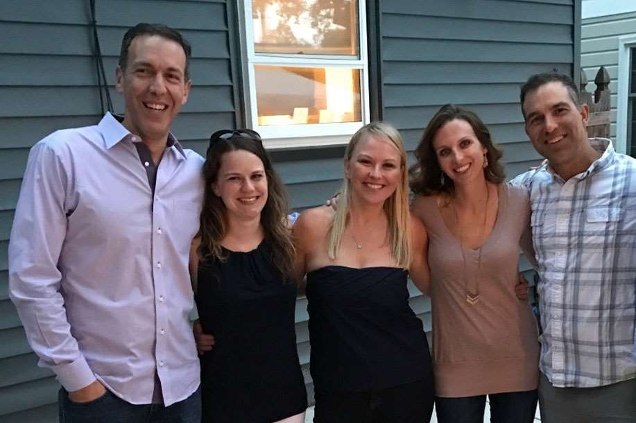 Summer birthday party 2018 (Dr. Goldblatt, Anna Hausler PA, Abby Schroeder PA, Drs. Kindel and Gould left to right)