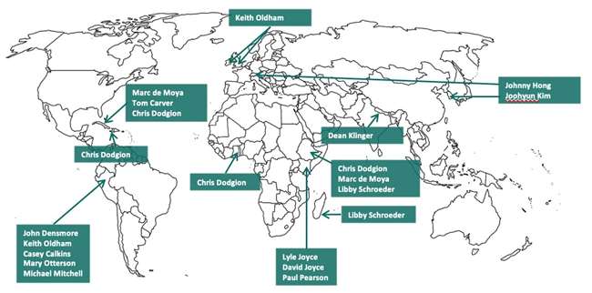 MCW Department of Surgery Global Map 2021