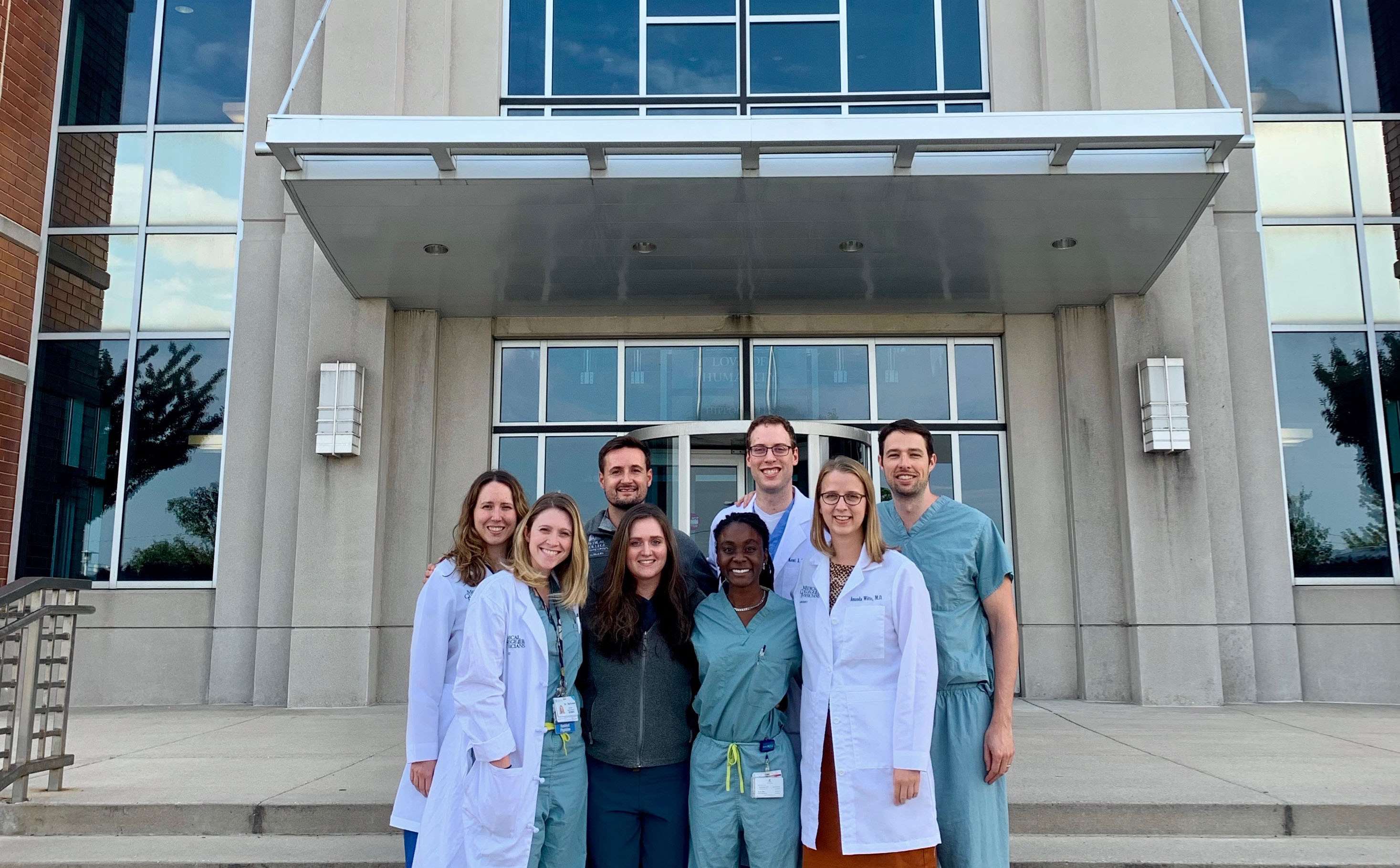 surgery residents standing outside