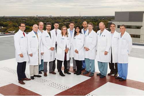 Trauma and Acute Care Surgery Surgeons and Psychologists on helipad