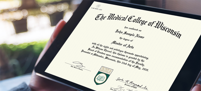 Medical College of Wisconsin sample diploma