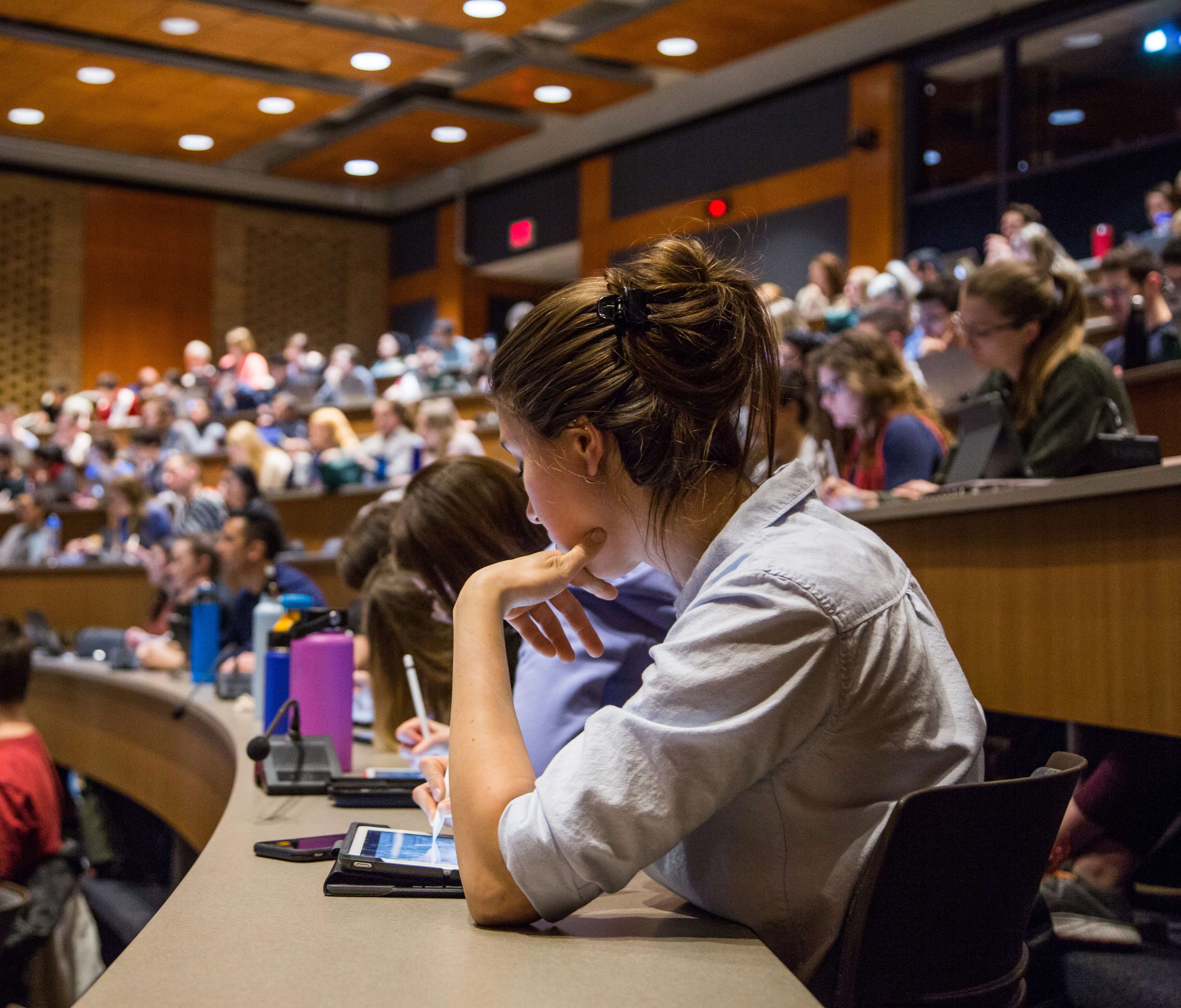 Student in lecture hall