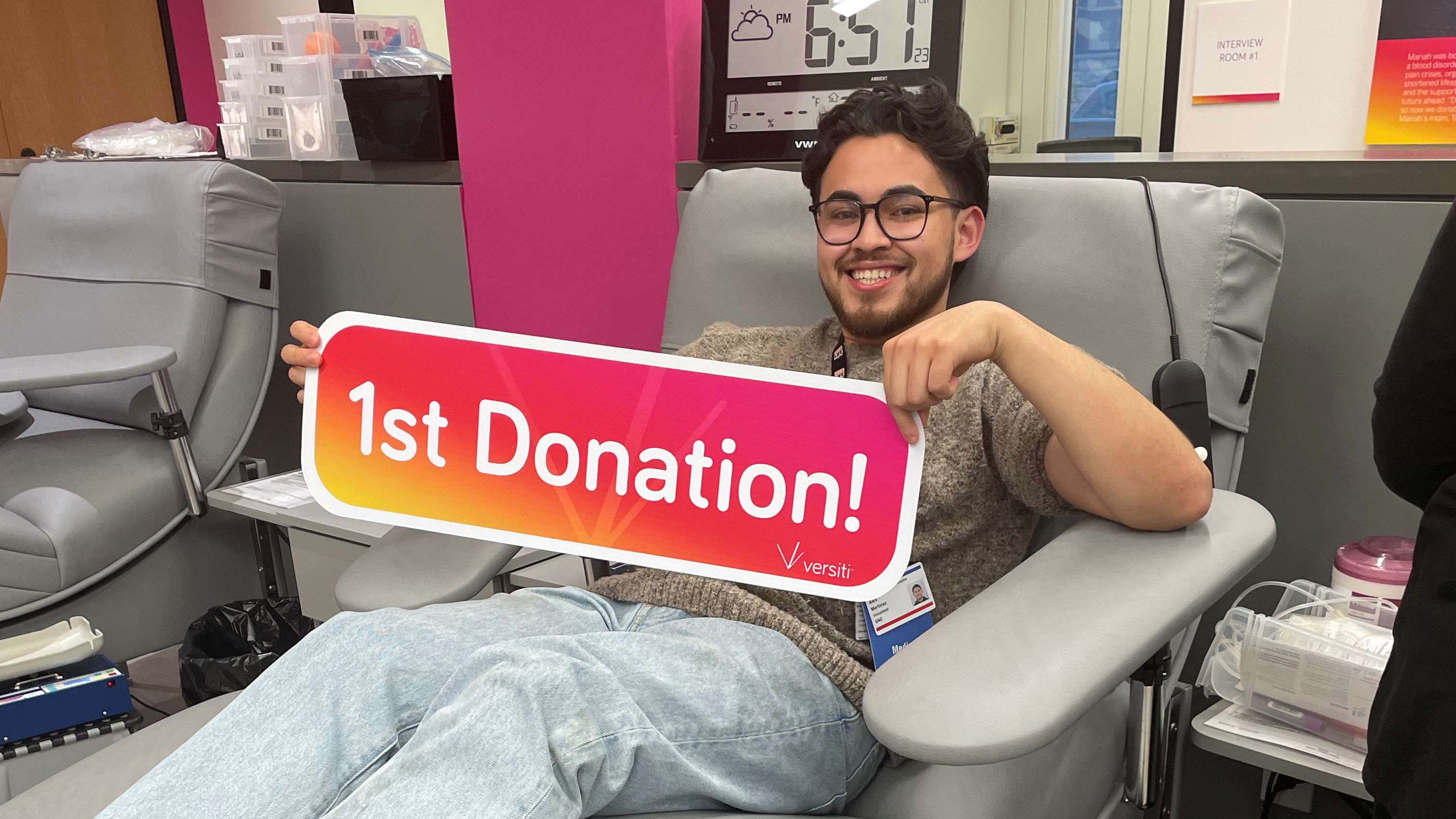 Man donating blood
