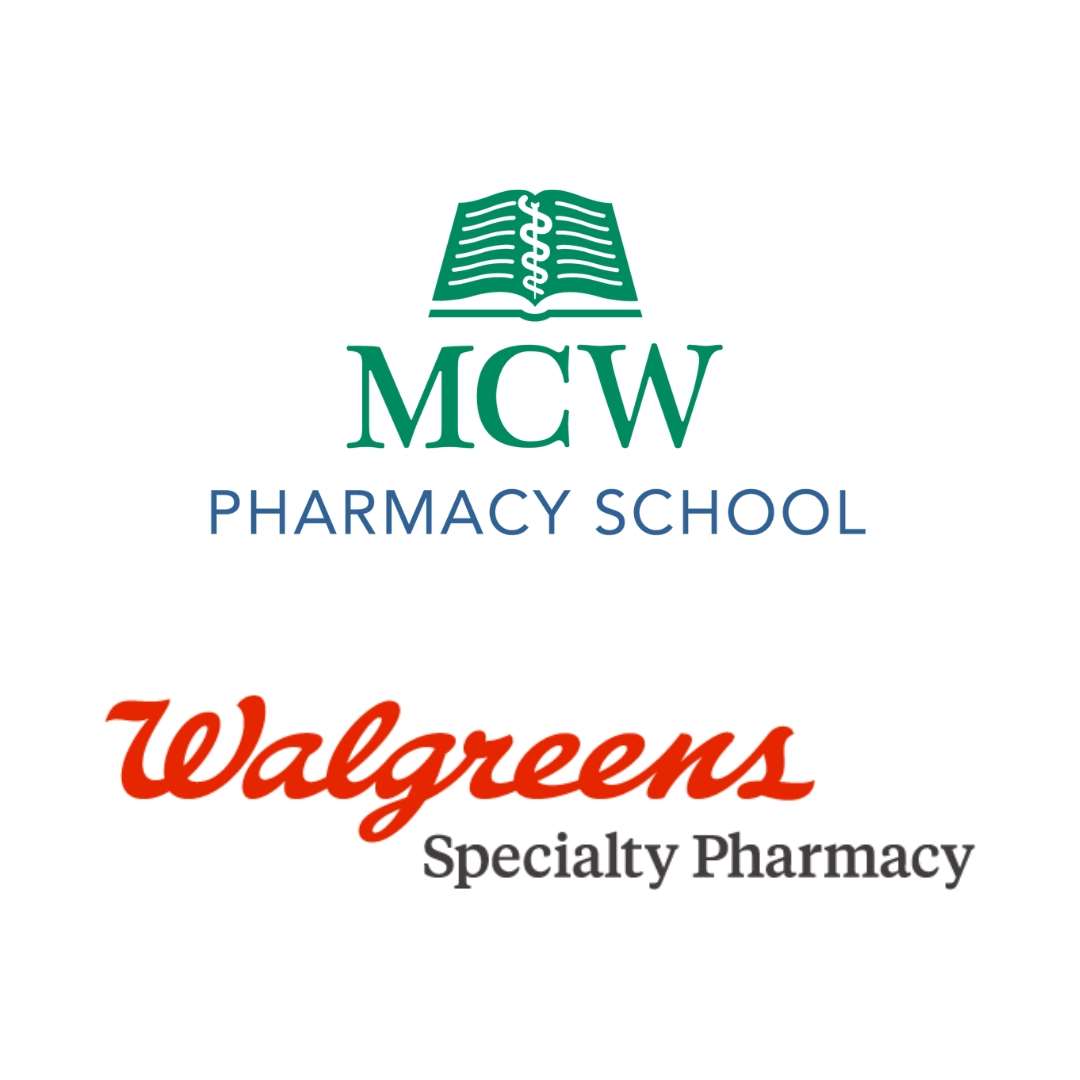 MCW - Walgreens Specialty Logos MCW School of Pharmacy logo and Walgreens Specialty Pharmacy logo.
