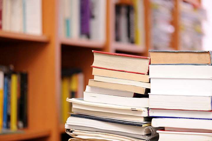 Books stacked