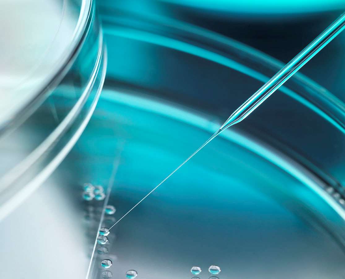 Lab sample extraction close up