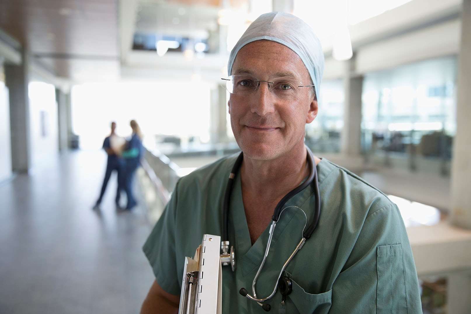 Physician in scrubs