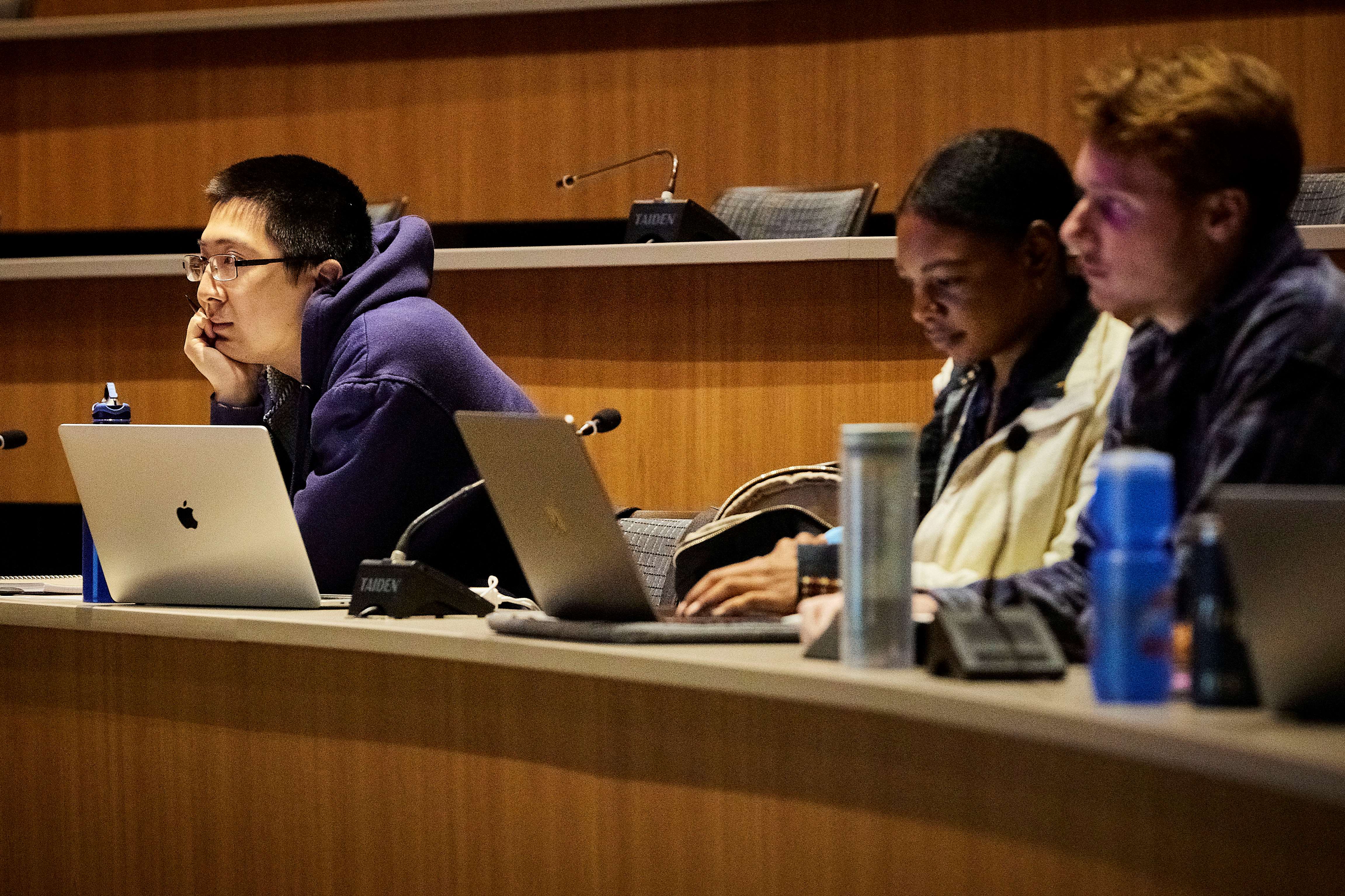 students in auditorium