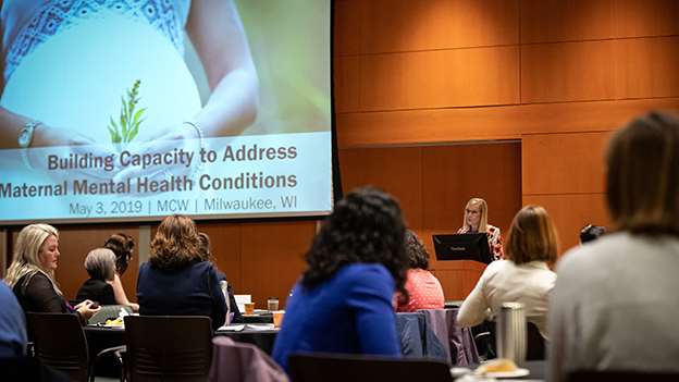 People watching a presentation