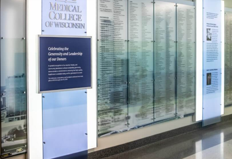 MCW Donor Recognition Wall