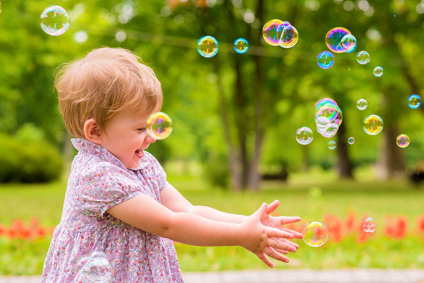 Young girl with bubbles